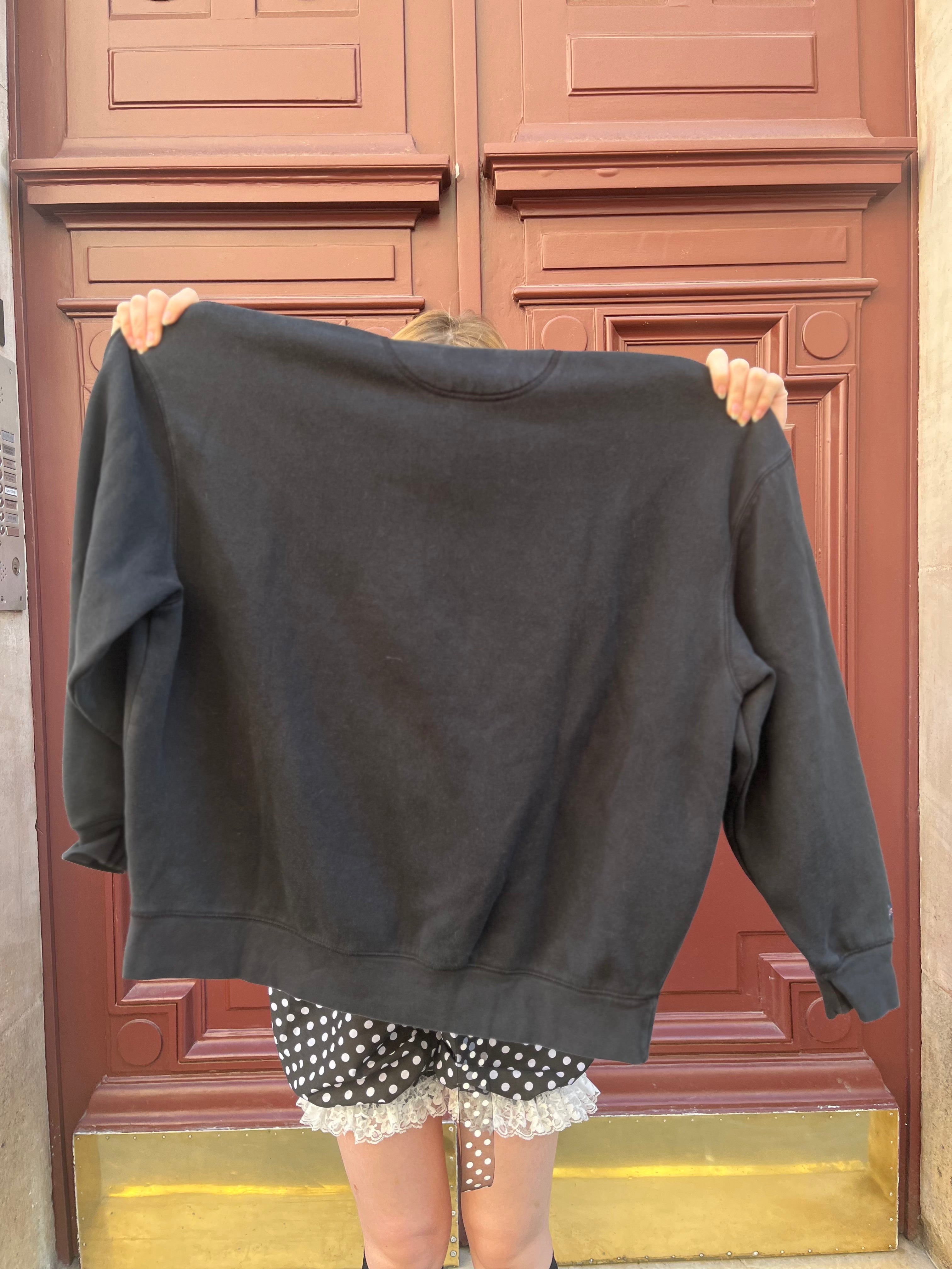 Sweat zippé noir université