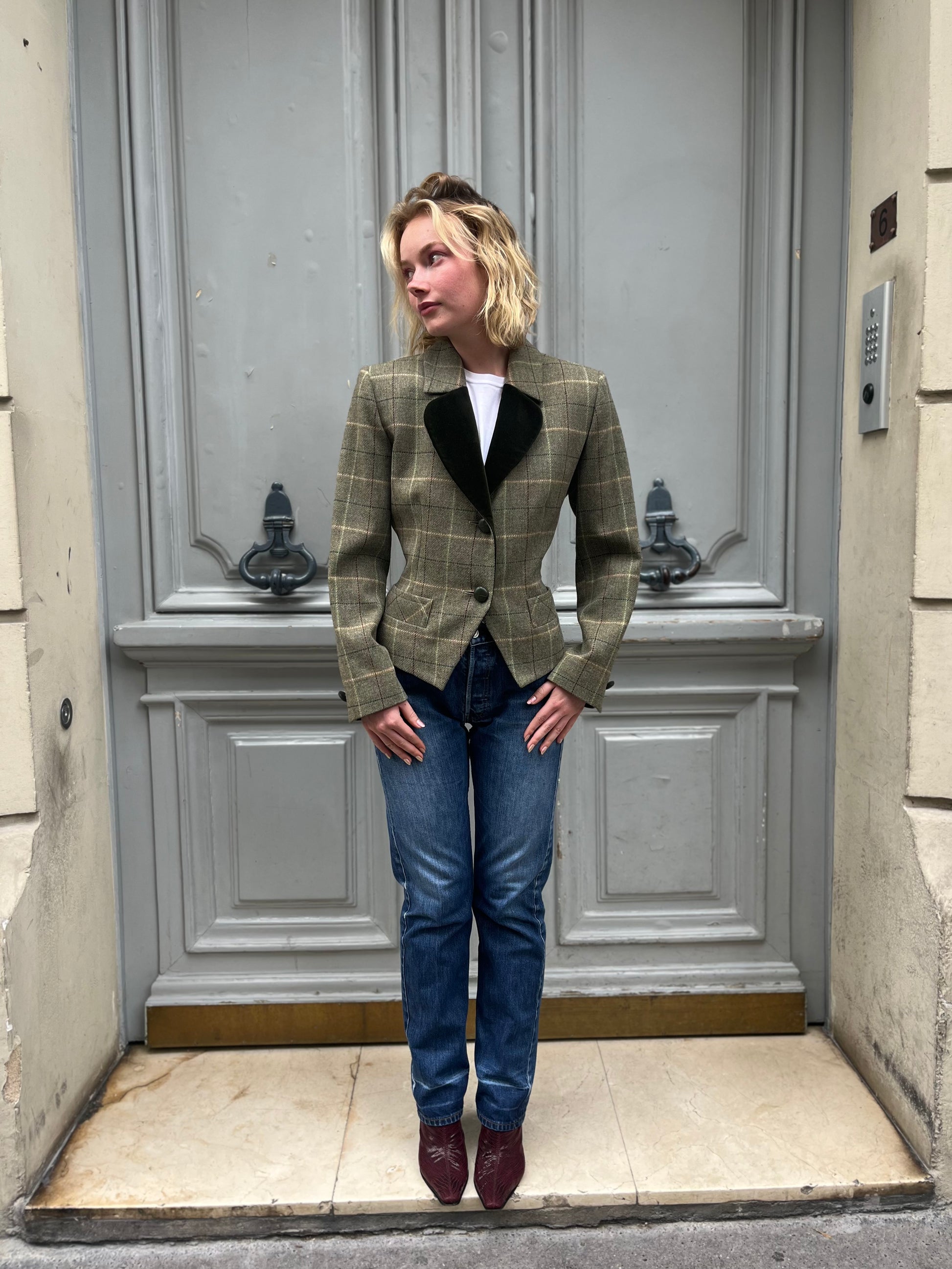 Veste YSL Variation à carreaux