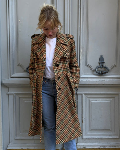 Manteau pied-de-coq 70's