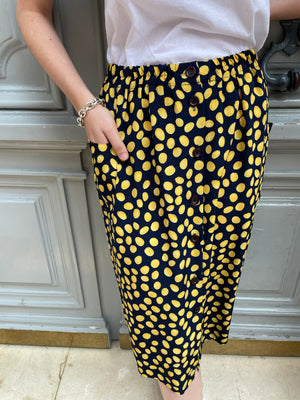 Jupe midi à pois