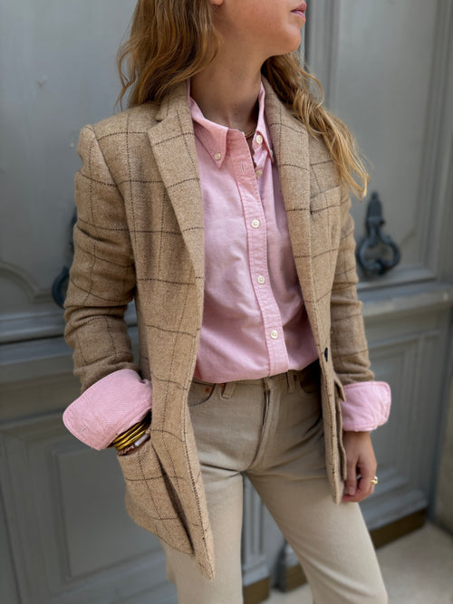 Blazer Ralph Lauren à carreaux beige