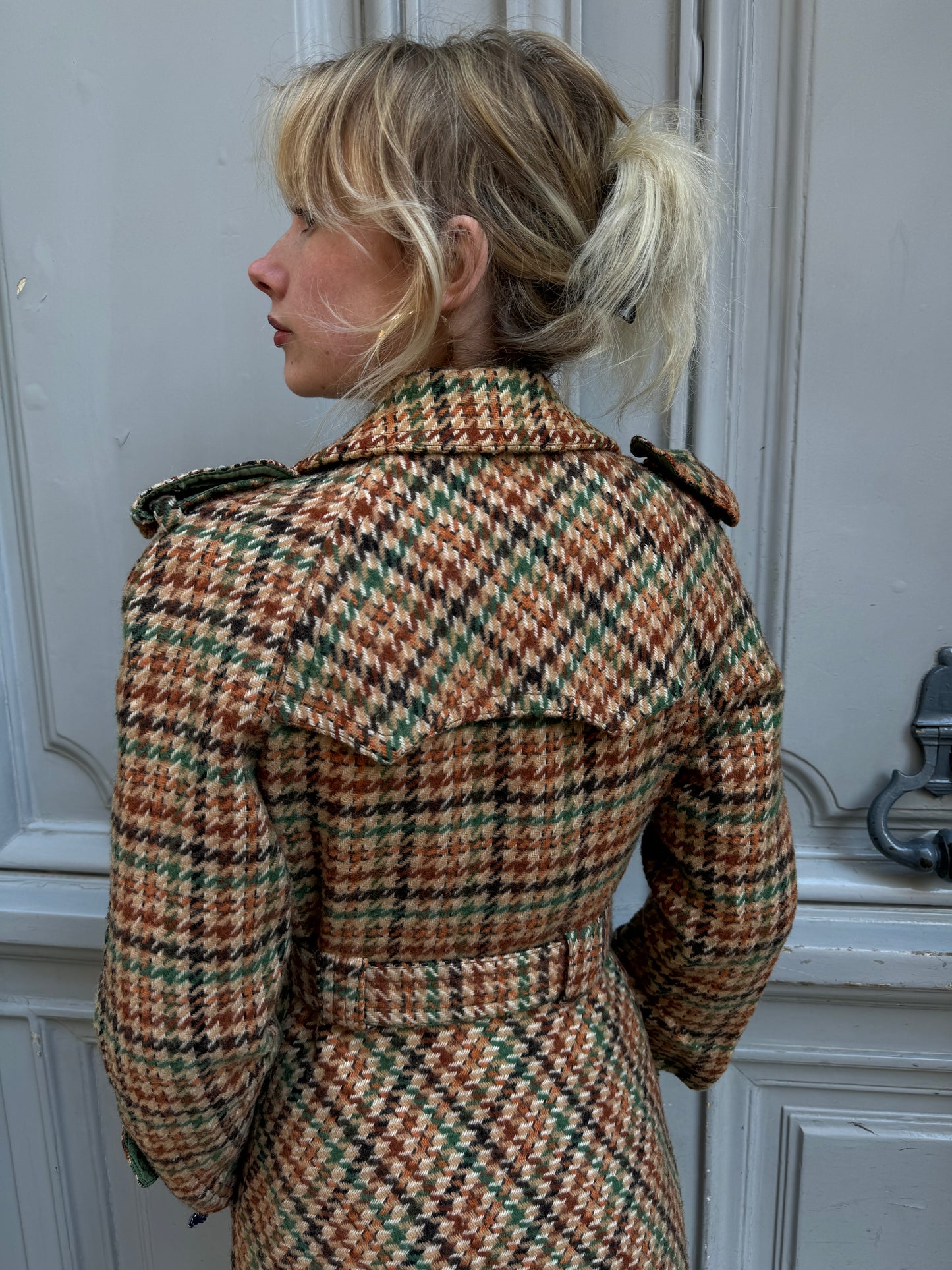 Manteau pied-de-coq 70's