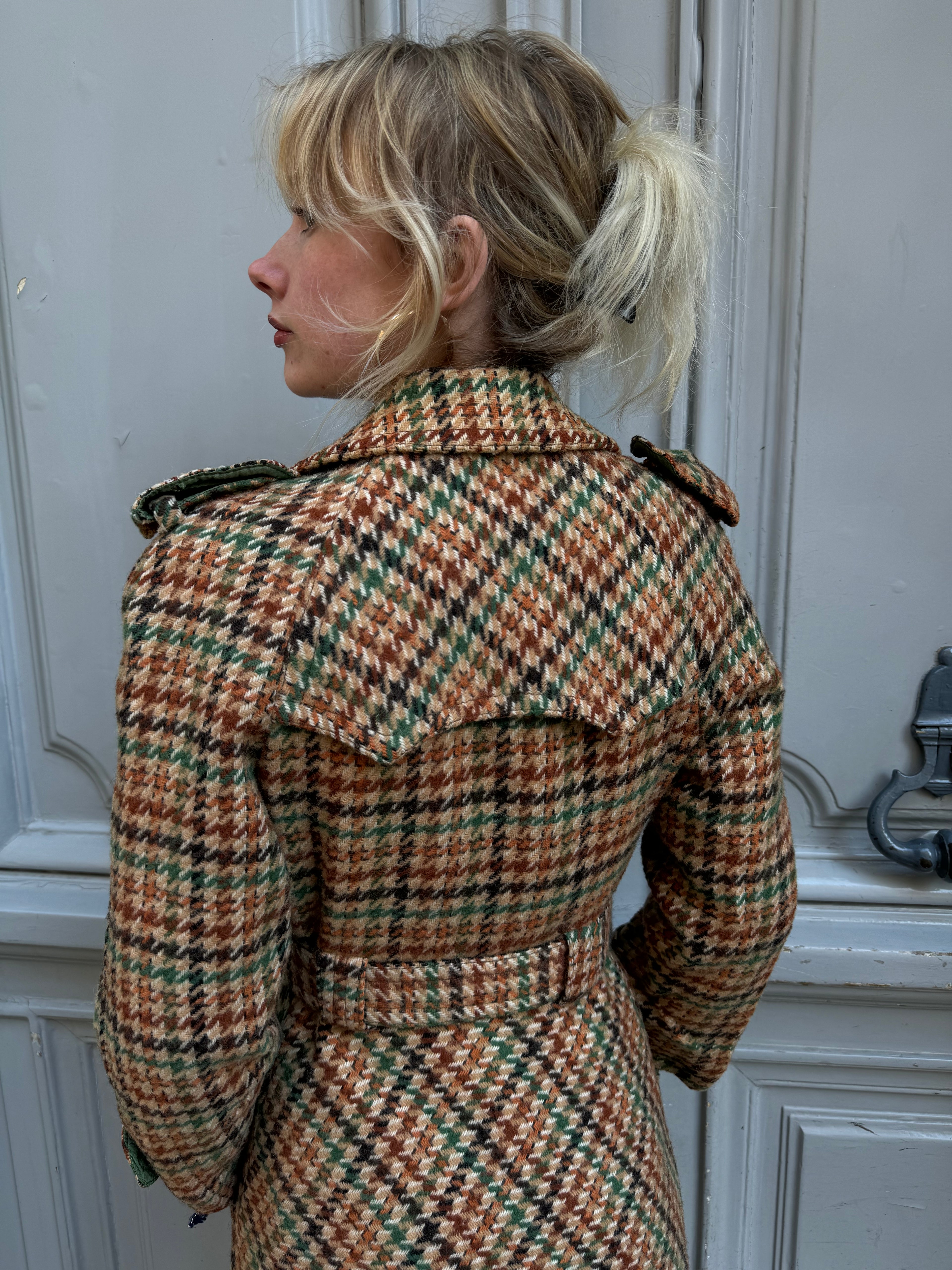 Manteau pied-de-coq 70's