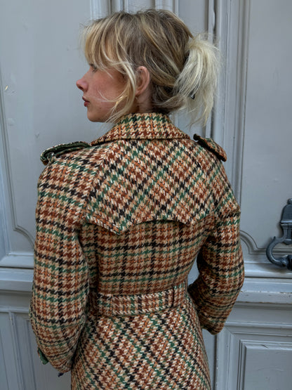Manteau pied-de-coq 70's