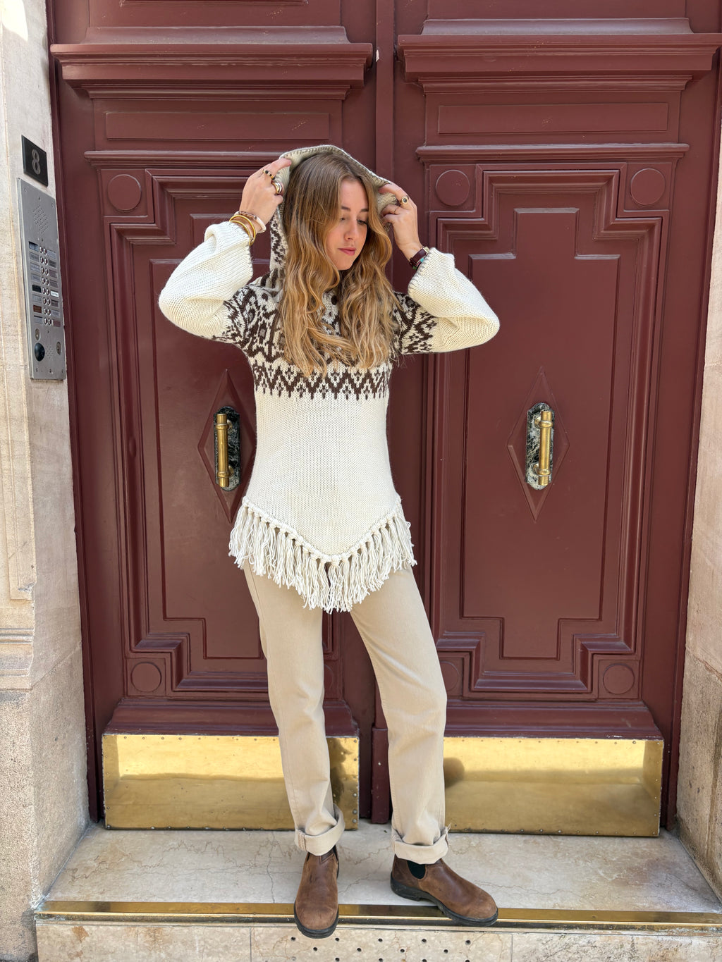 Pull poncho à capuche Ralph Lauren