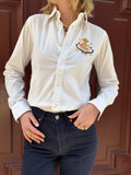 Chemise Ralph Lauren blanche à blason brodé