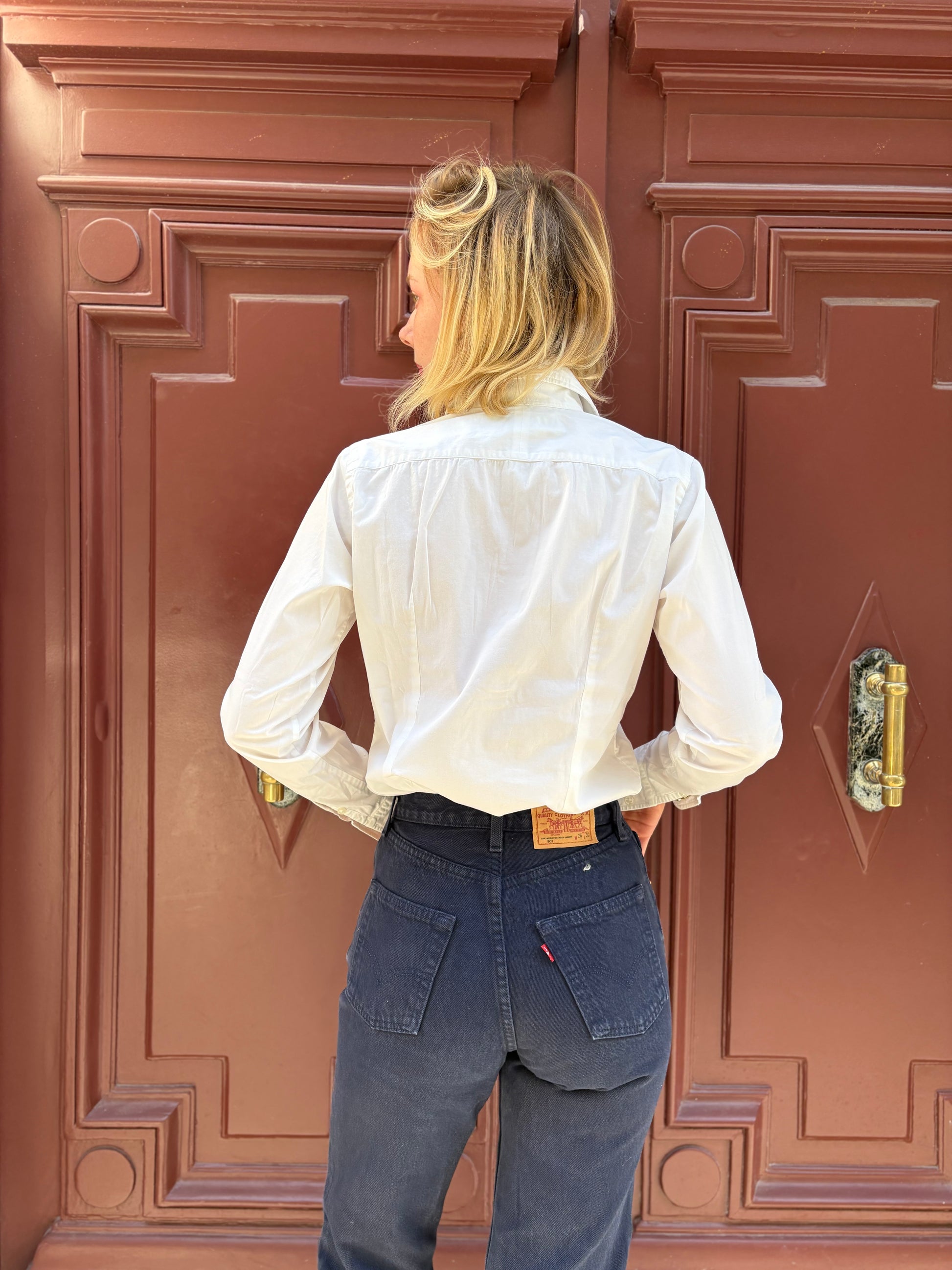 Chemise Ralph Lauren blanche à blason brodé