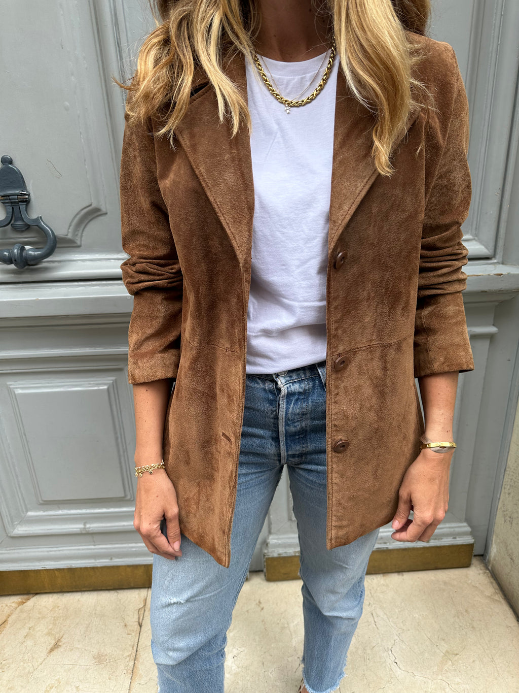 Veste chemise en peau
