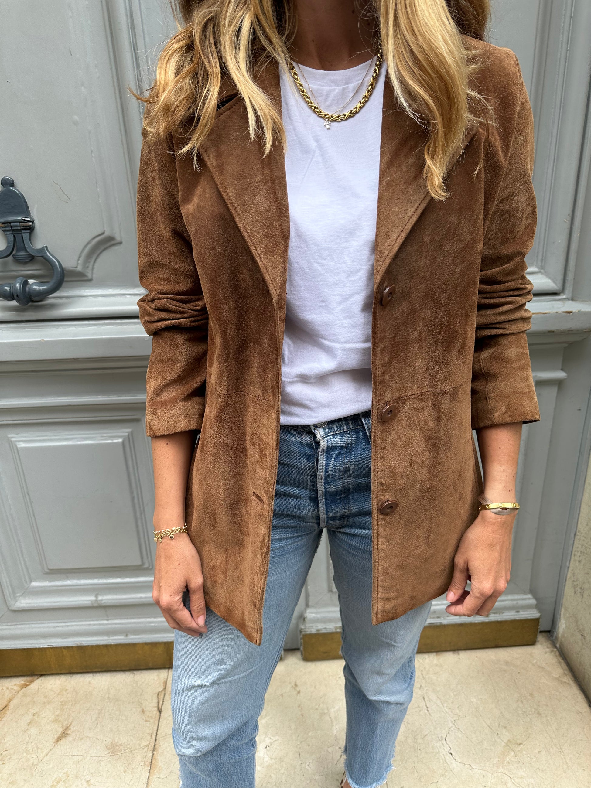 Veste chemise en peau