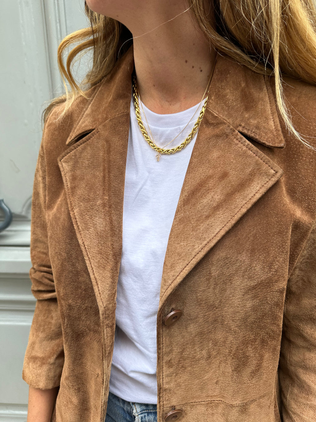 Veste chemise en peau