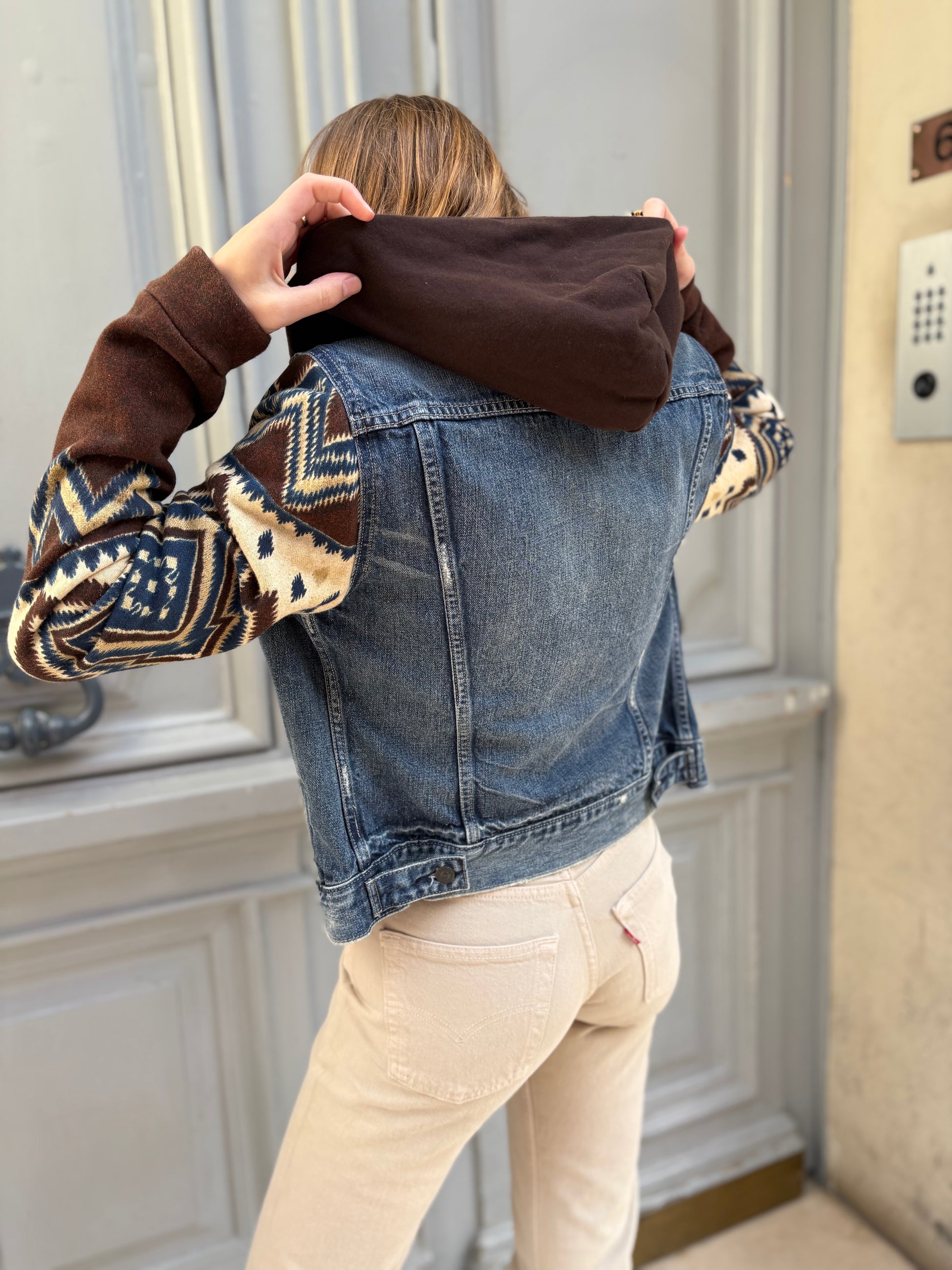 Veste Ralph Lauren  en jean et manches imprimées
