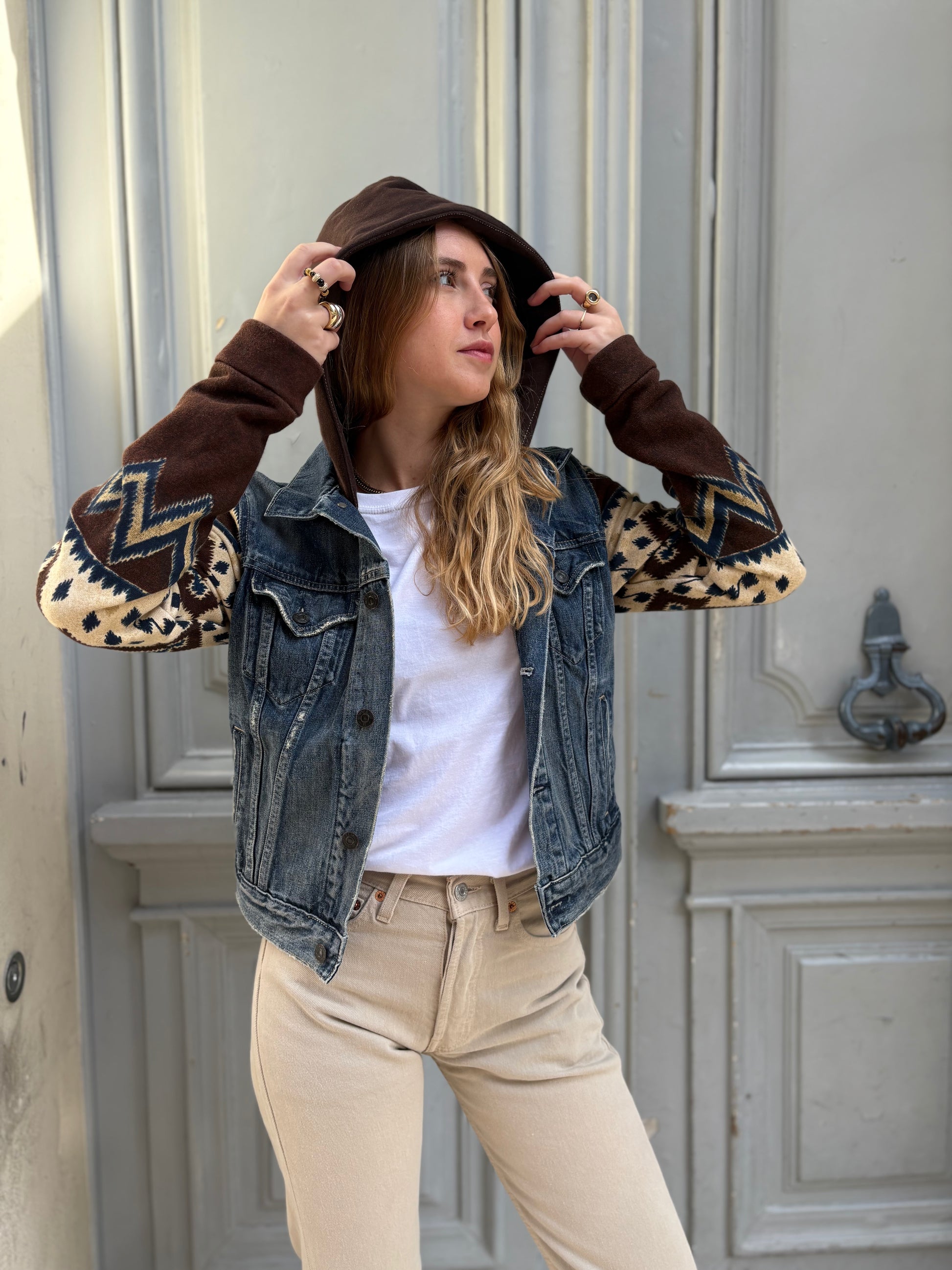 Veste Ralph Lauren  en jean et manches imprimées