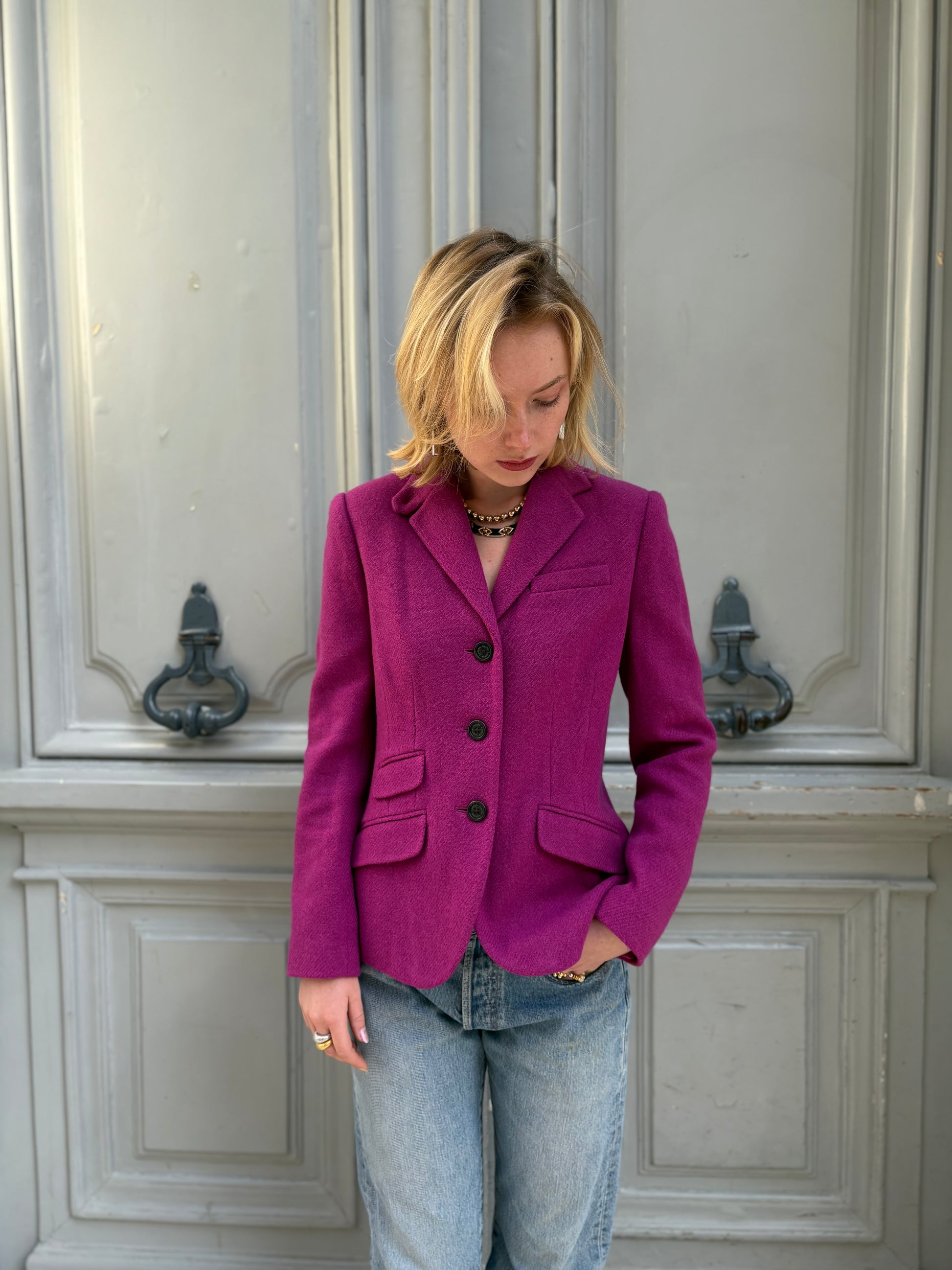 Blazer Ralph Lauren en laine fuchsia