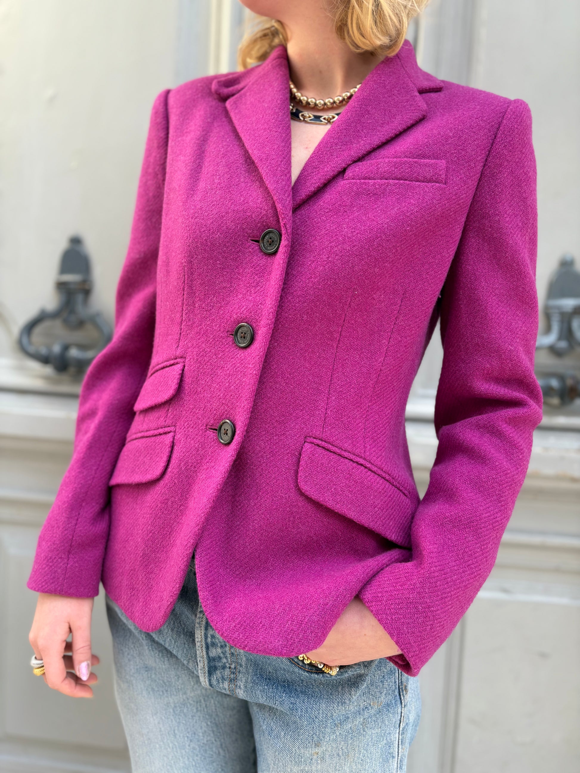 Blazer Ralph Lauren en laine fuchsia