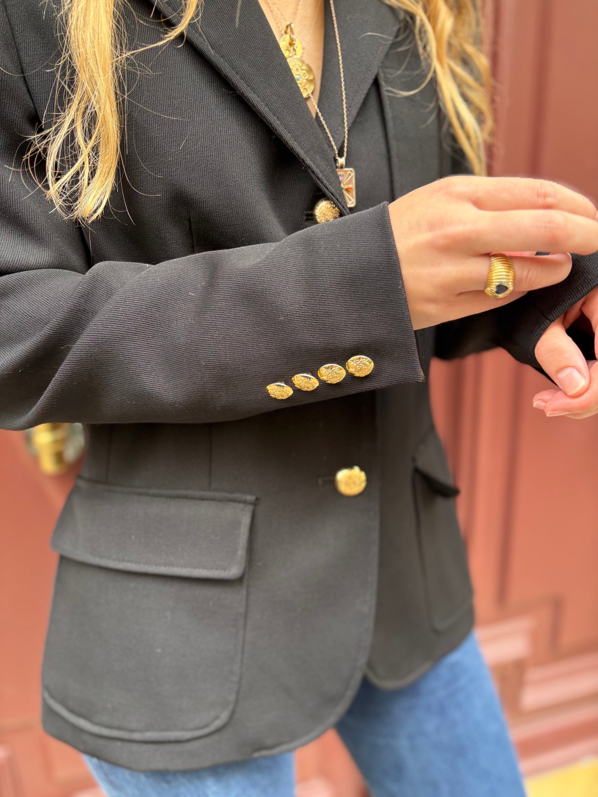 Blazer Ralph Lauren noir à boutons dorés