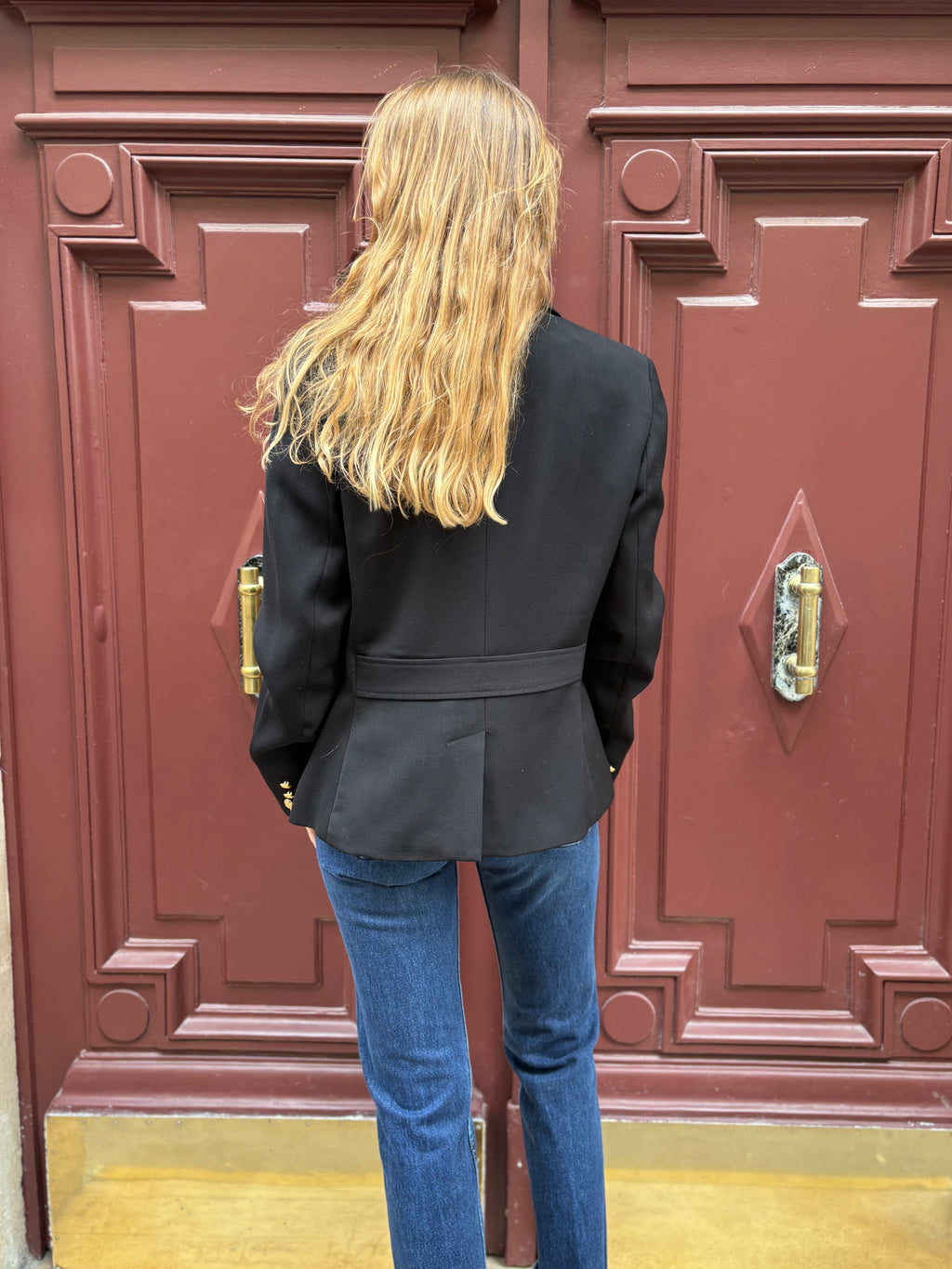 Blazer Ralph Lauren noir à boutons dorés