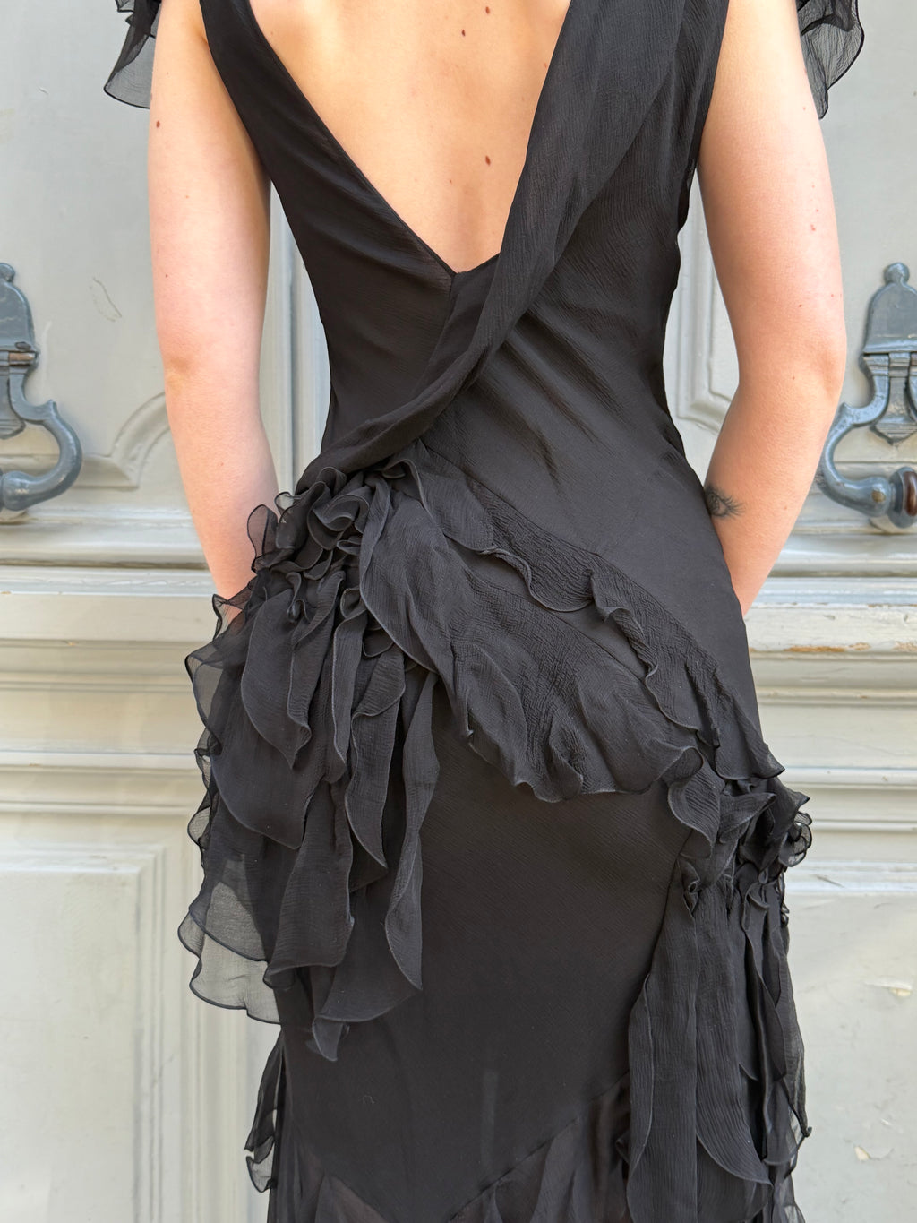 Robe John Galliano en soie noire