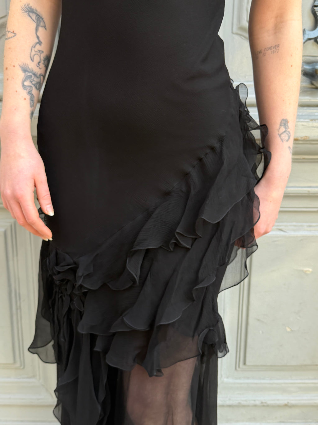 Robe John Galliano en soie noire
