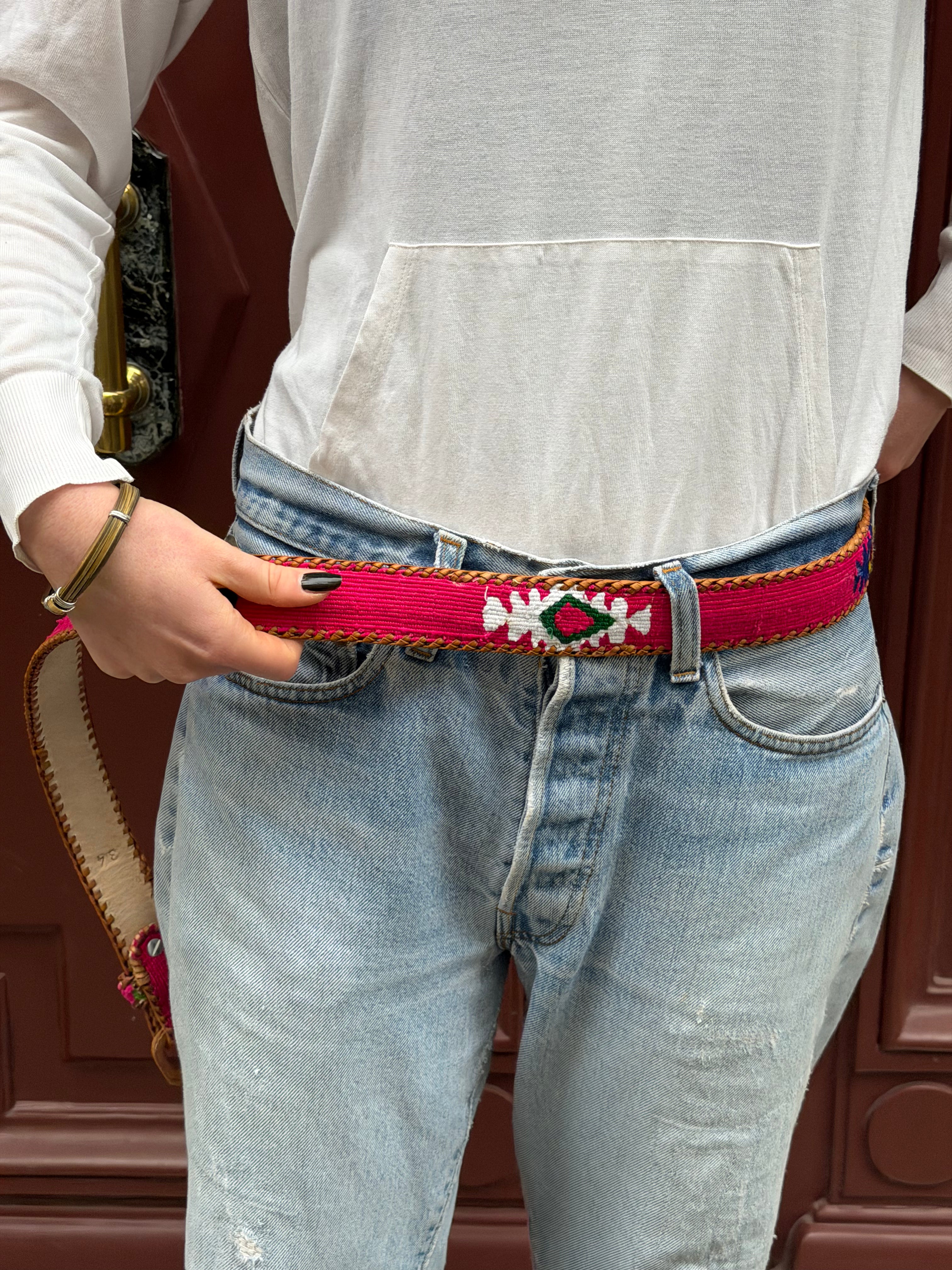 Ceinture colombienne artisanale rose fushia