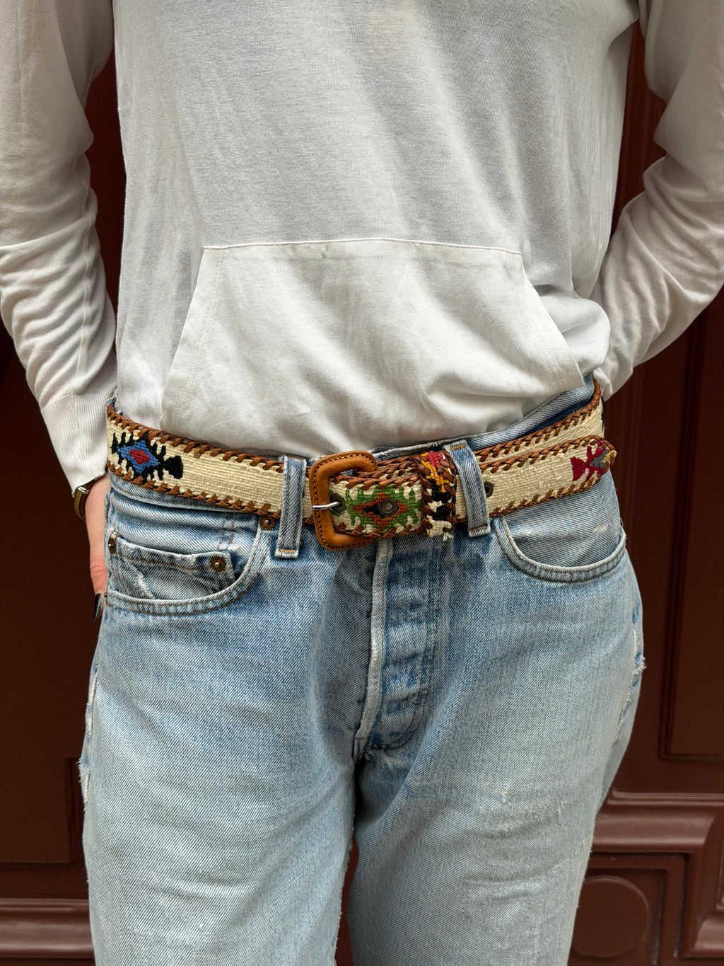 Ceinture colombienne artisanale crème