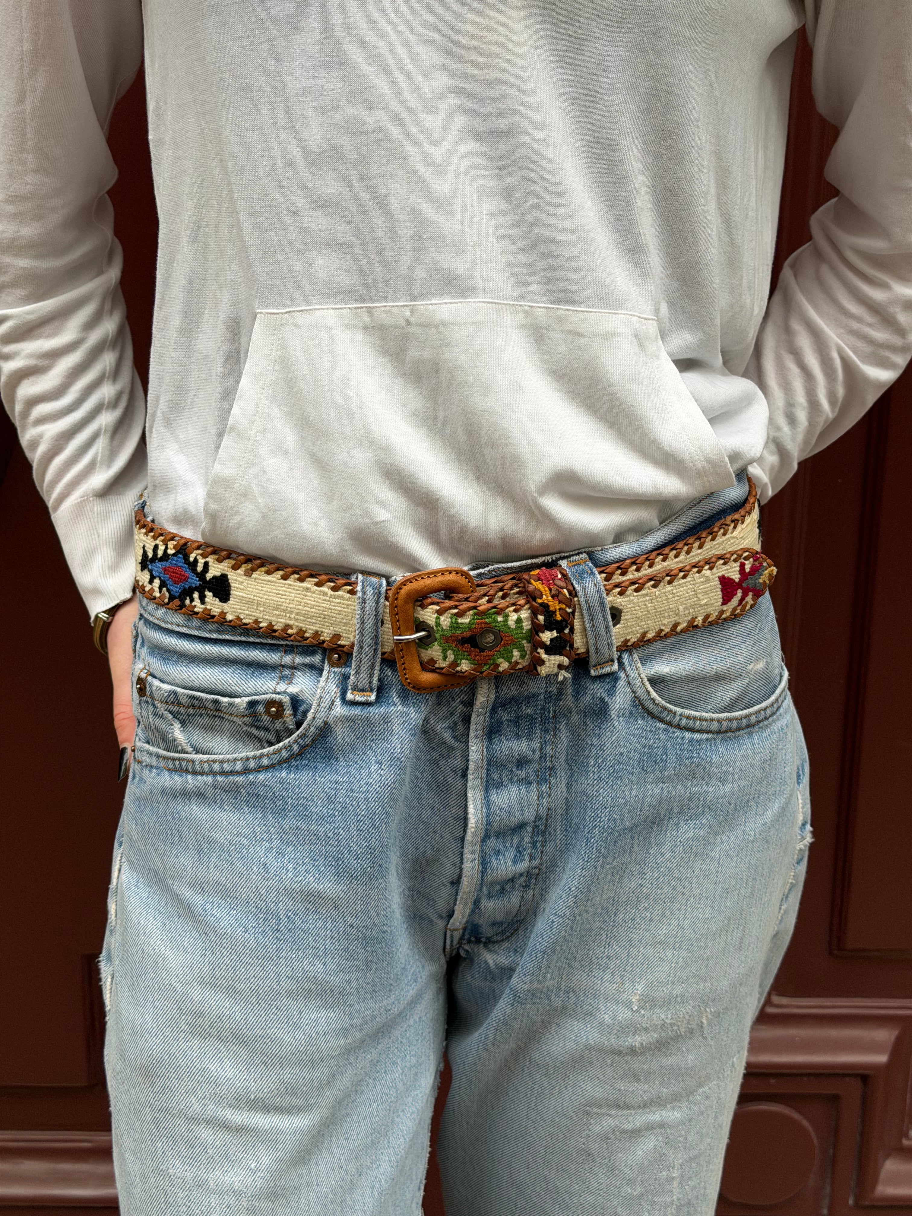 Ceinture colombienne artisanale crème