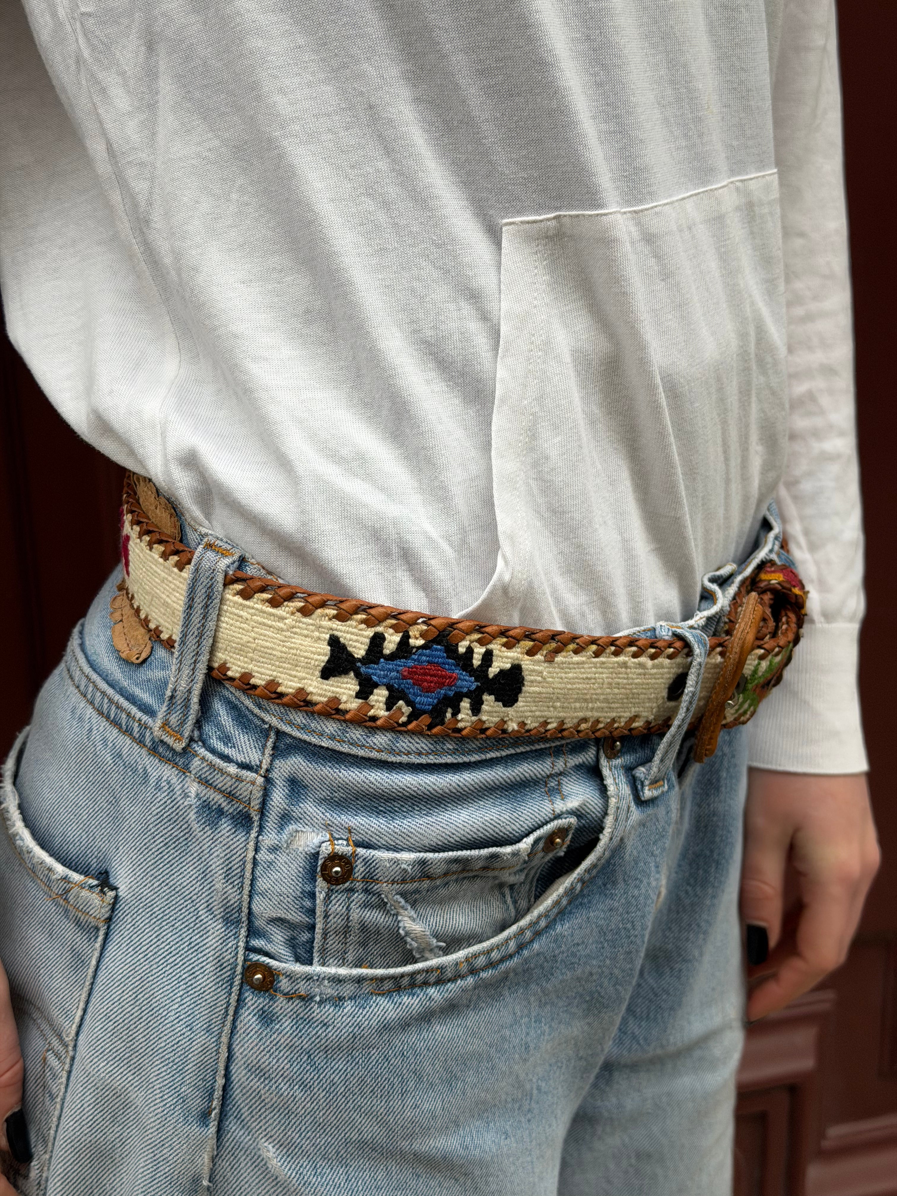 Ceinture colombienne artisanale crème
