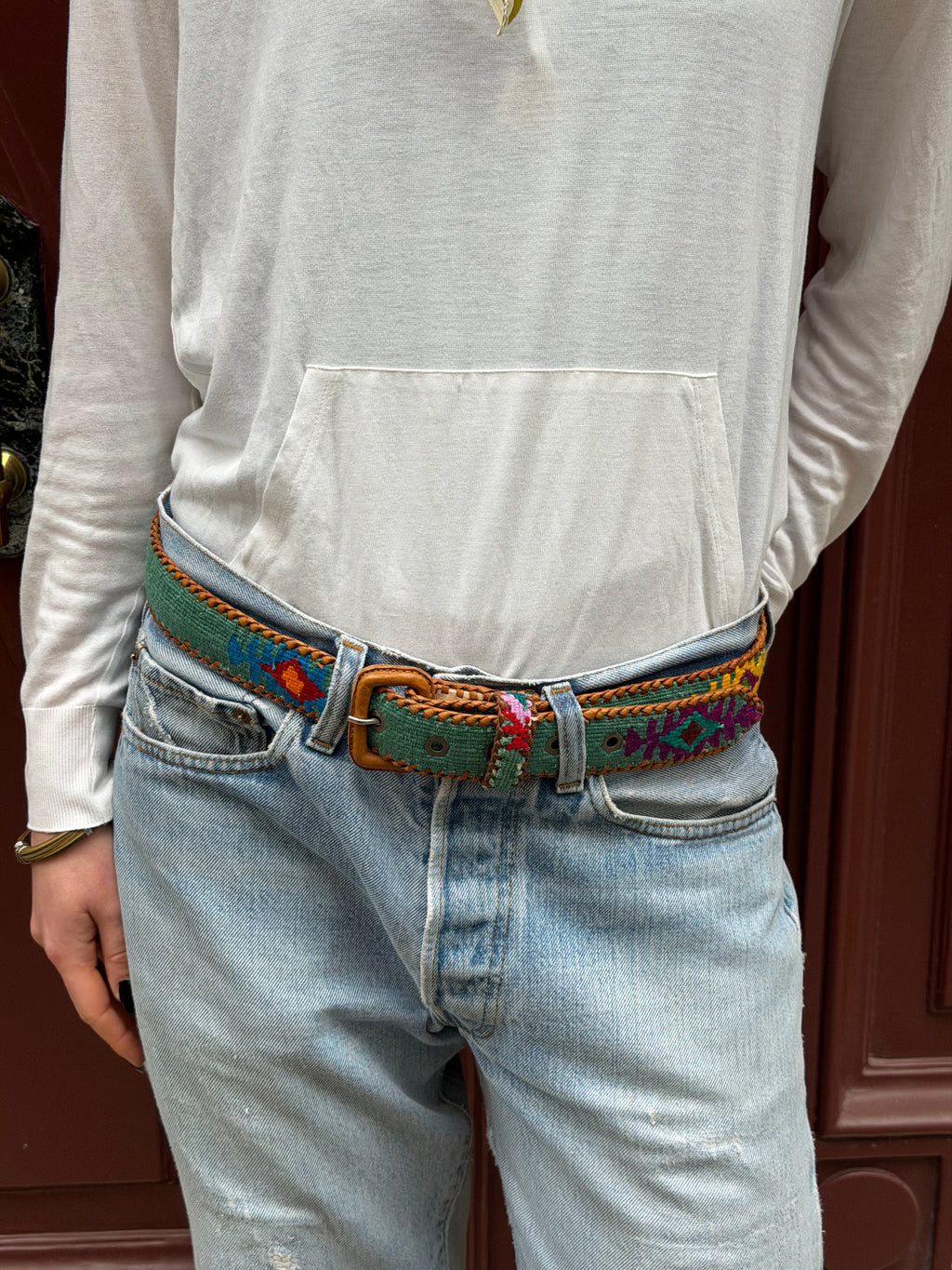Ceinture colombienne artisanale turquoise