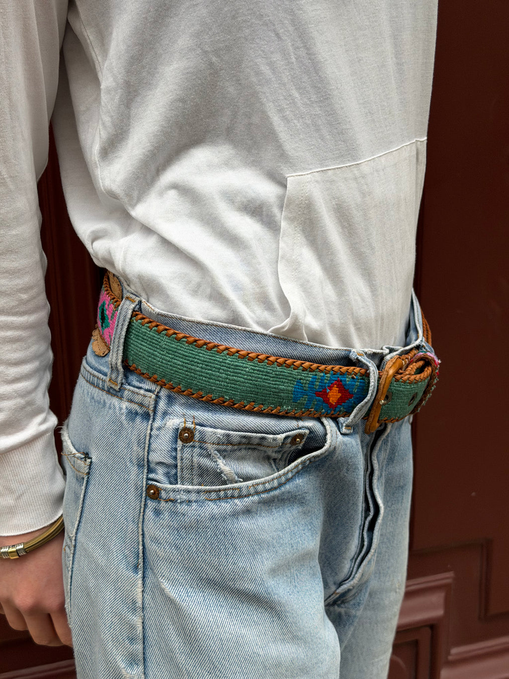 Ceinture colombienne artisanale turquoise