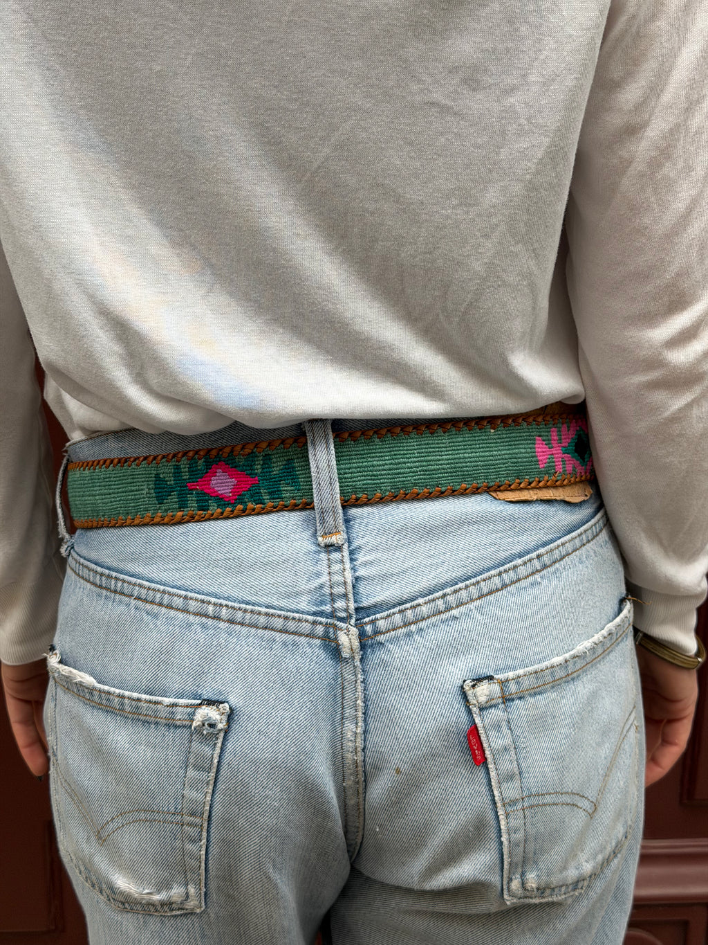 Ceinture colombienne artisanale turquoise