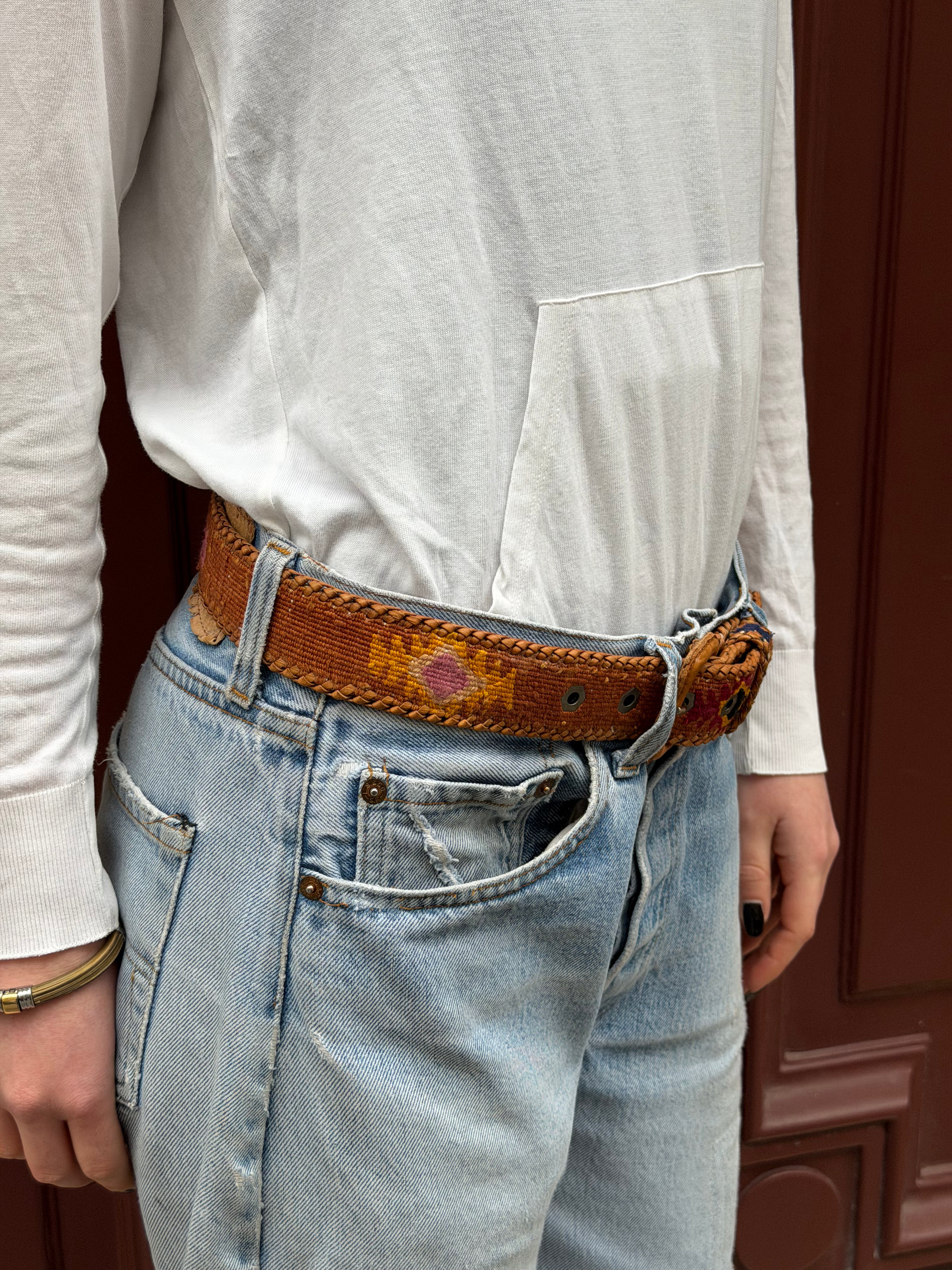 Ceinture colombienne artisanale marron