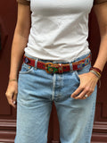Ceinture colombienne artisanale bordeaux