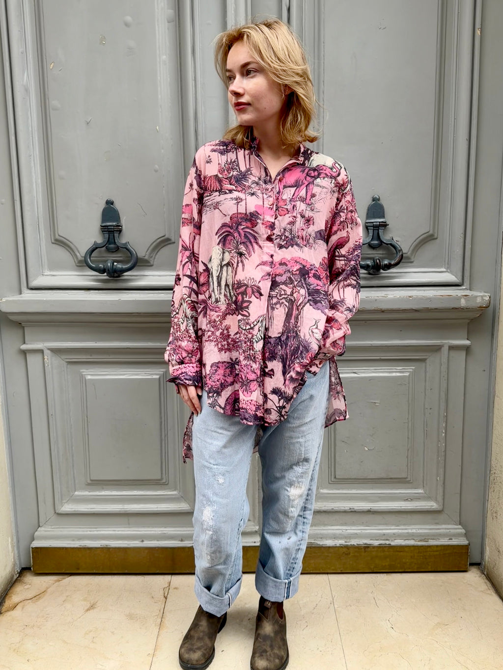 Chemisier Christian Dior imprimé jungle