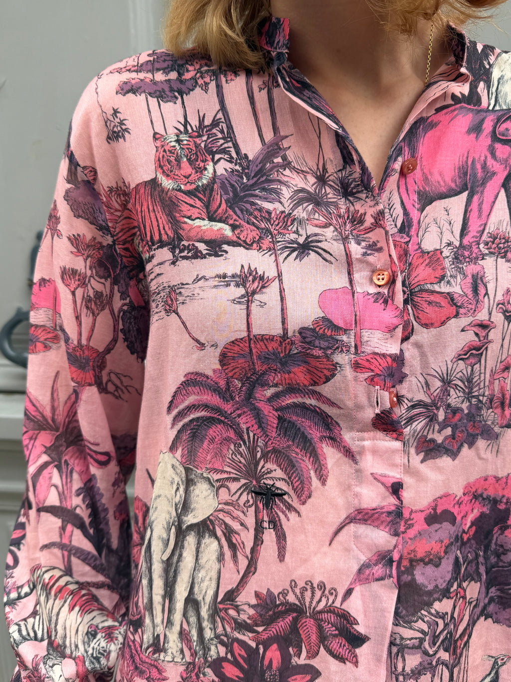 Chemisier Christian Dior imprimé jungle