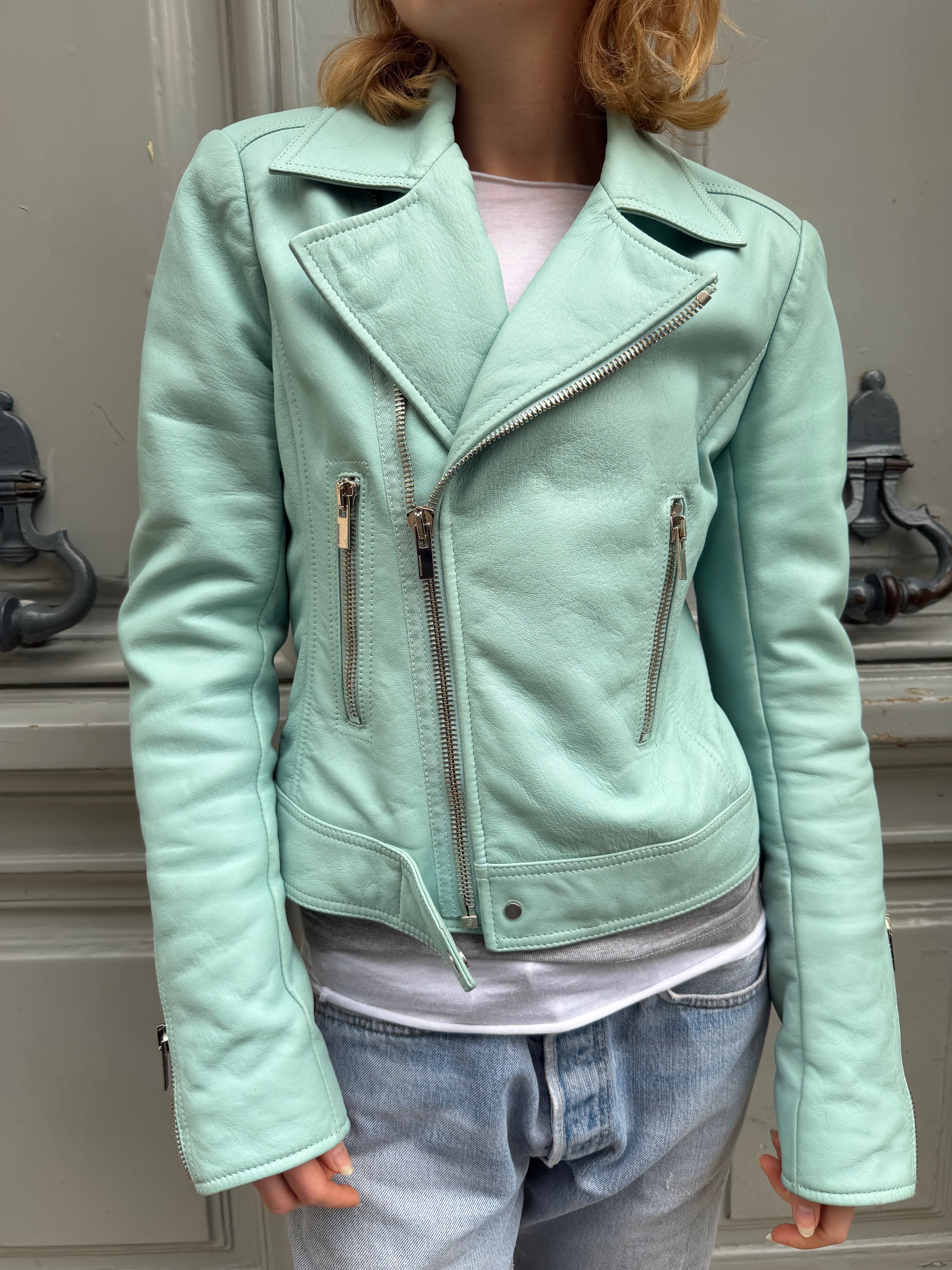 Perfecto Balenciaga Turquoise