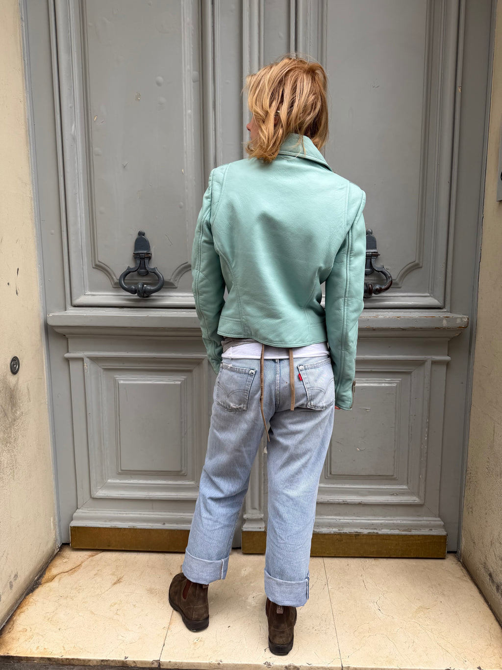 Perfecto Balenciaga Turquoise