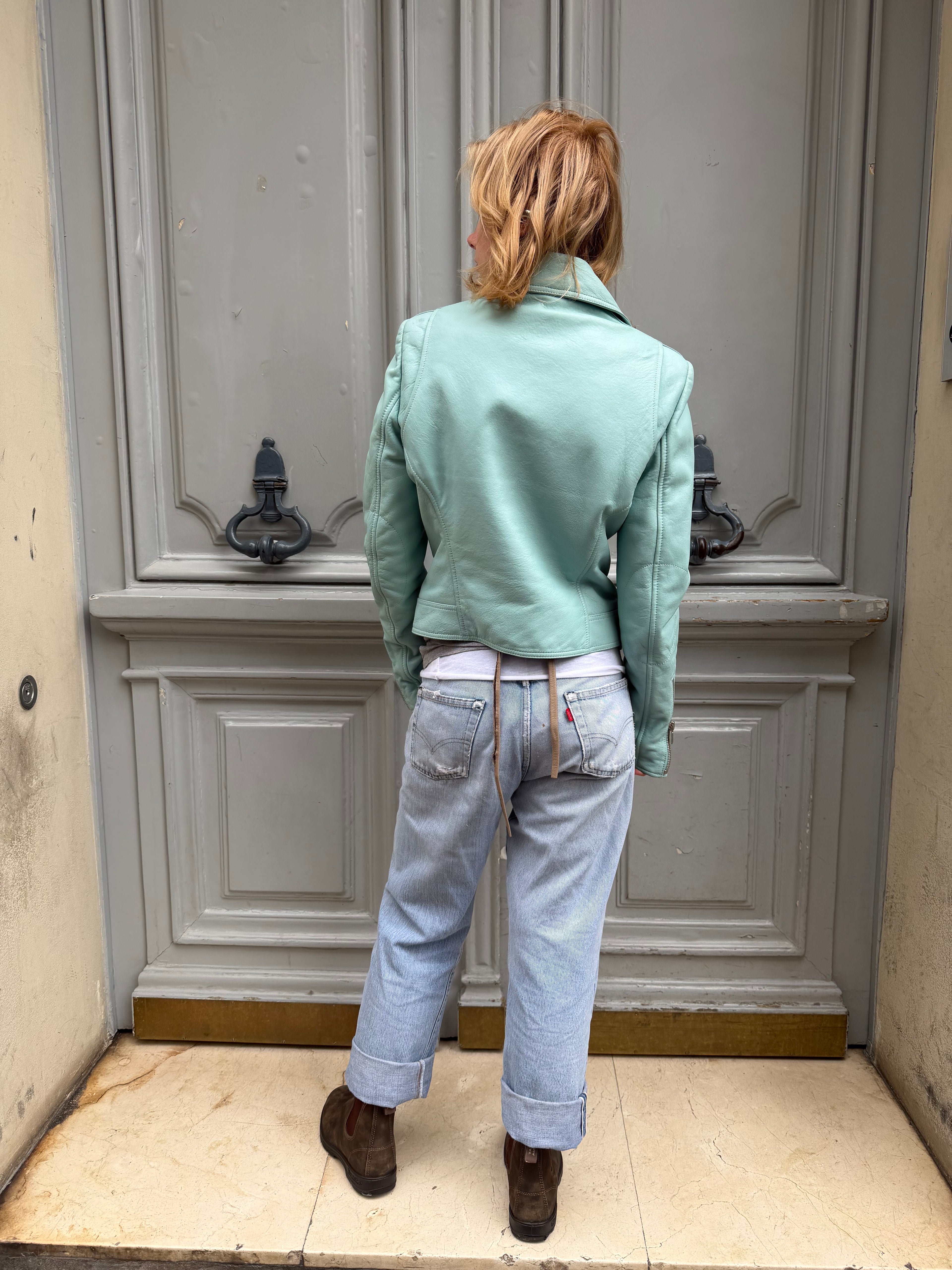 Perfecto Balenciaga Turquoise