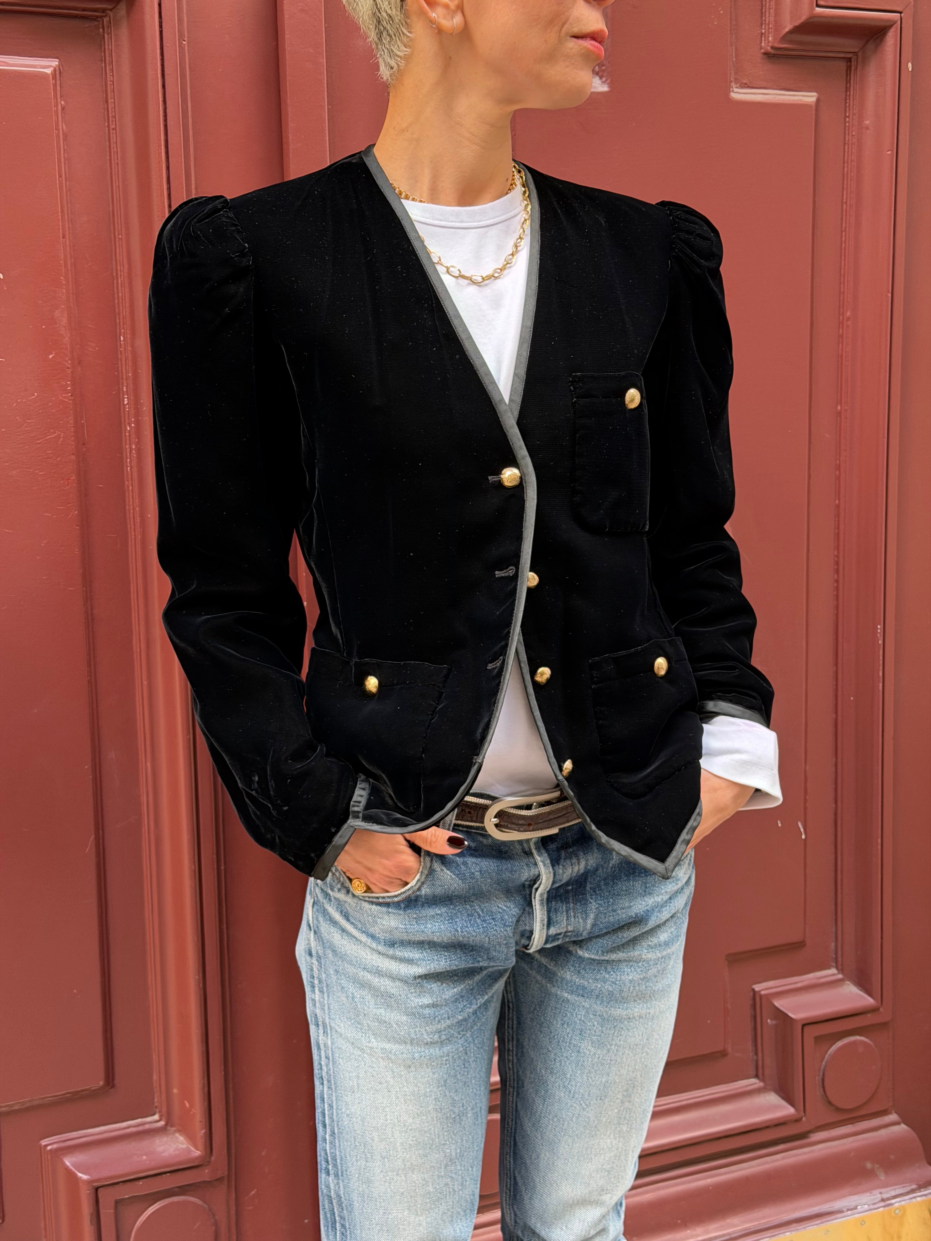 Veste Yves Saint Laurent en velours noir