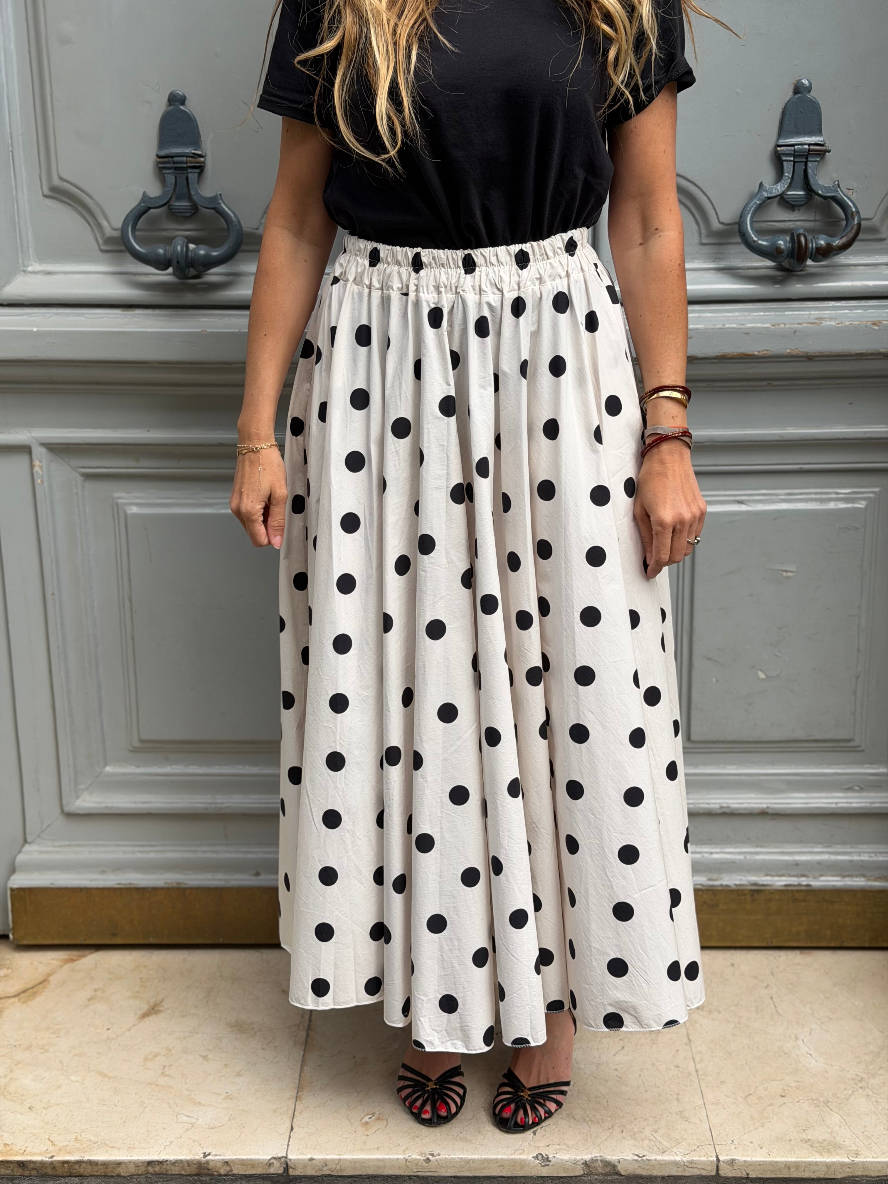 Jupe blanche a pois
