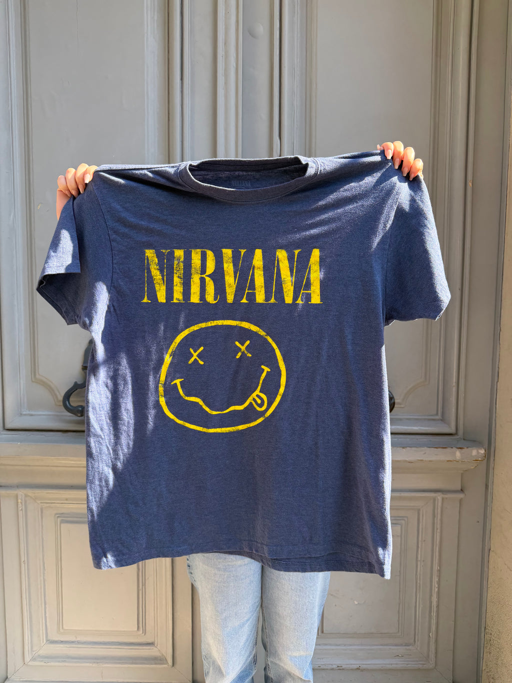 T-shirt bleu Nirvana