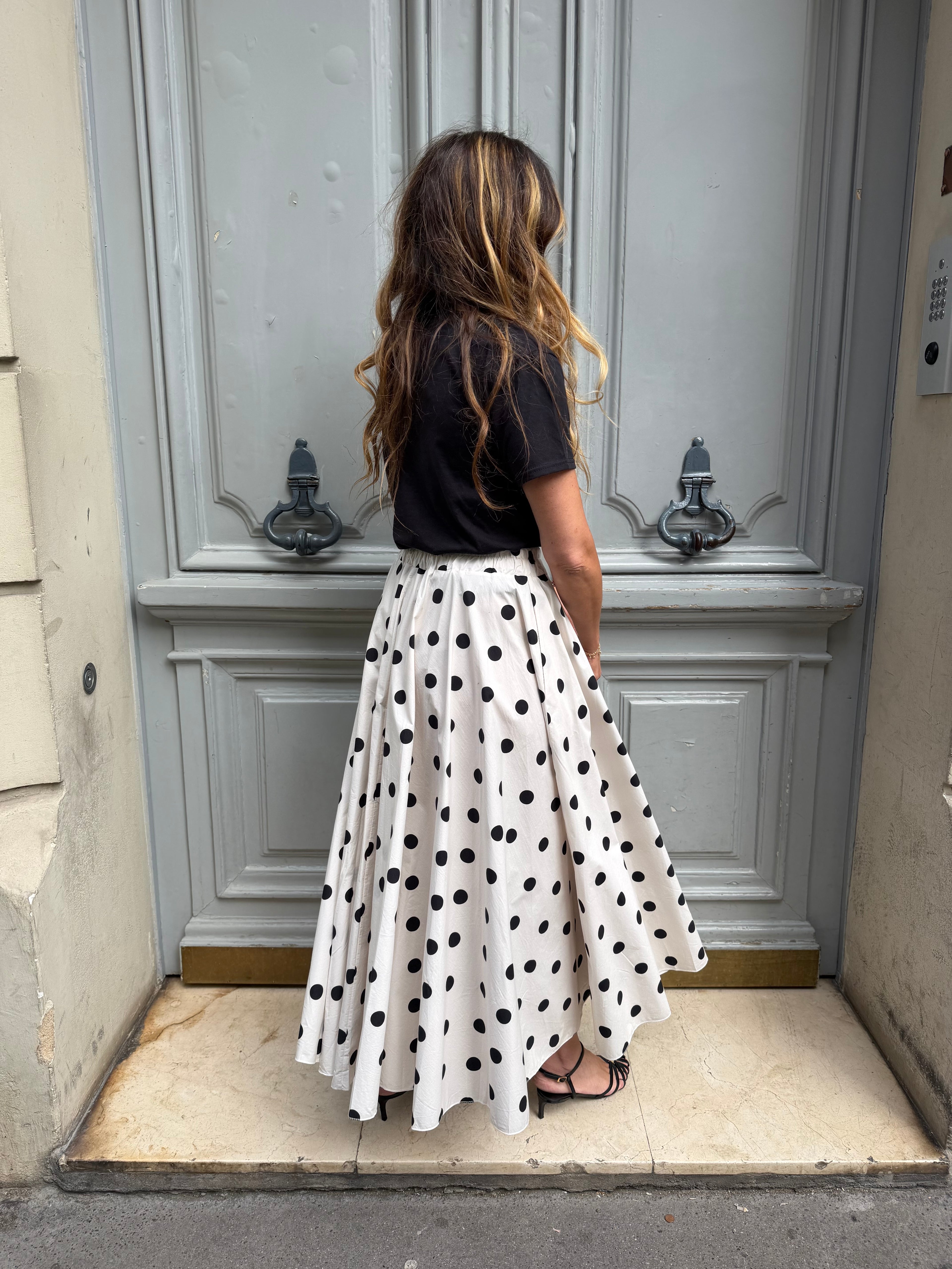 Jupe blanche a pois