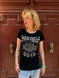 T-shirt noir Harley Davidson Strass