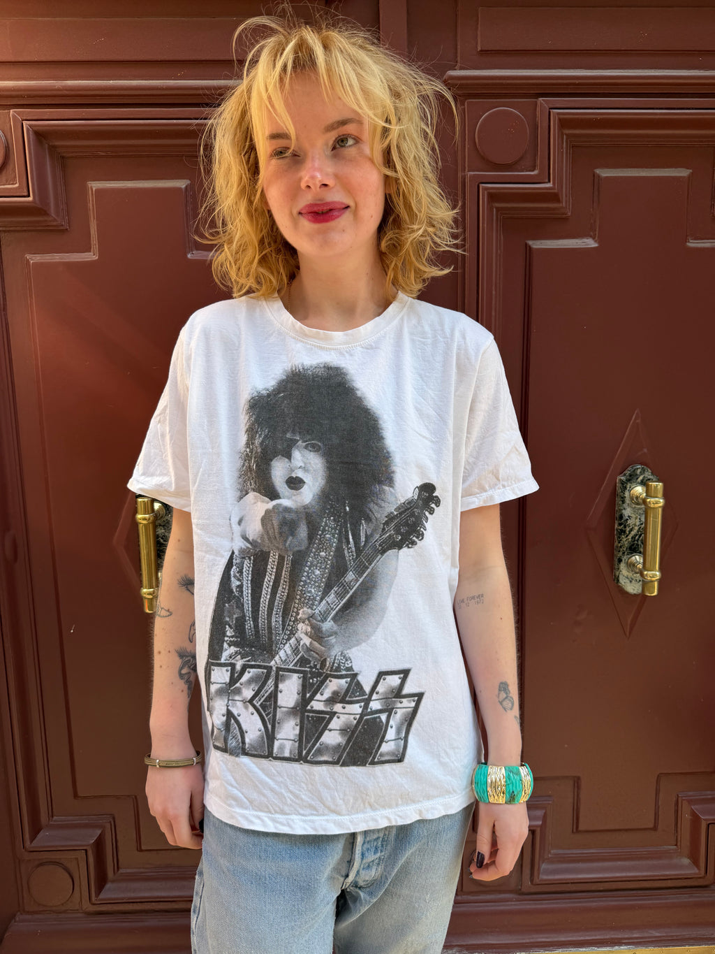 T-shirt blanc Kiss