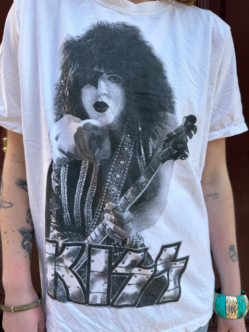 T-shirt blanc Kiss