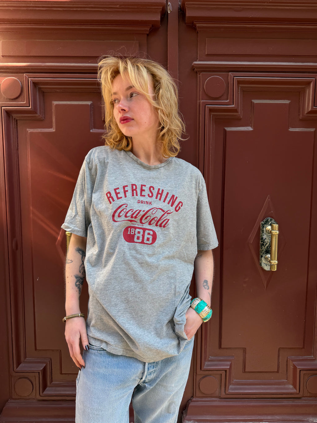 T-shirt gris Coca Cola