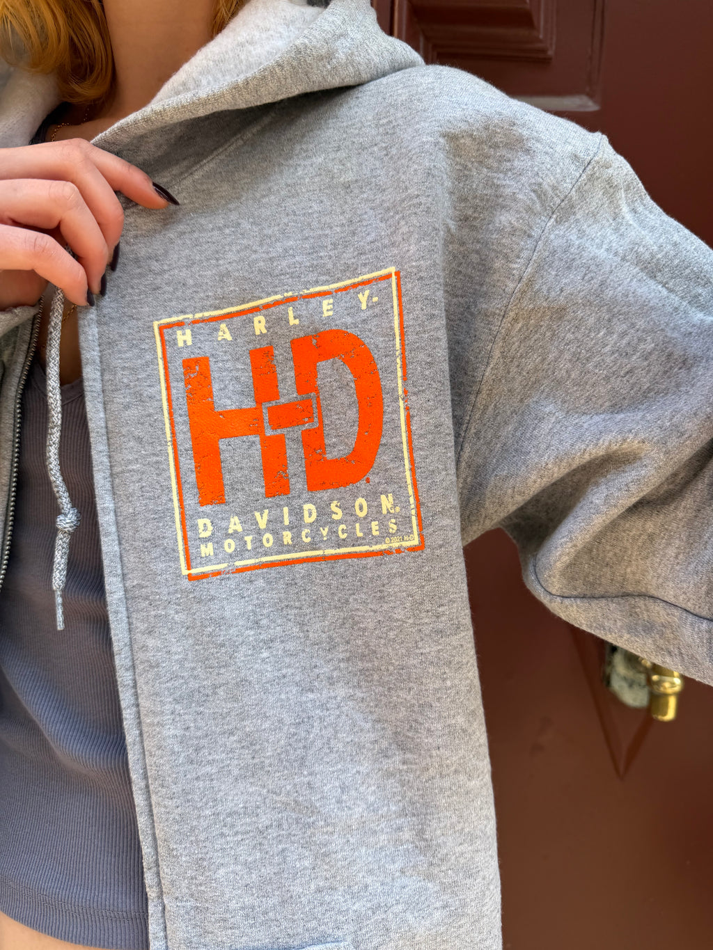 Gilet a capuche gris Harley Davidson