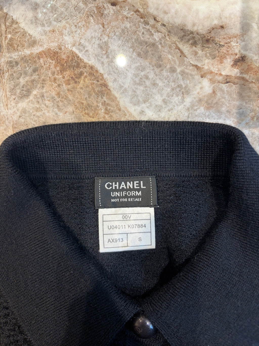 Pull Chanel Uniform en laine noire