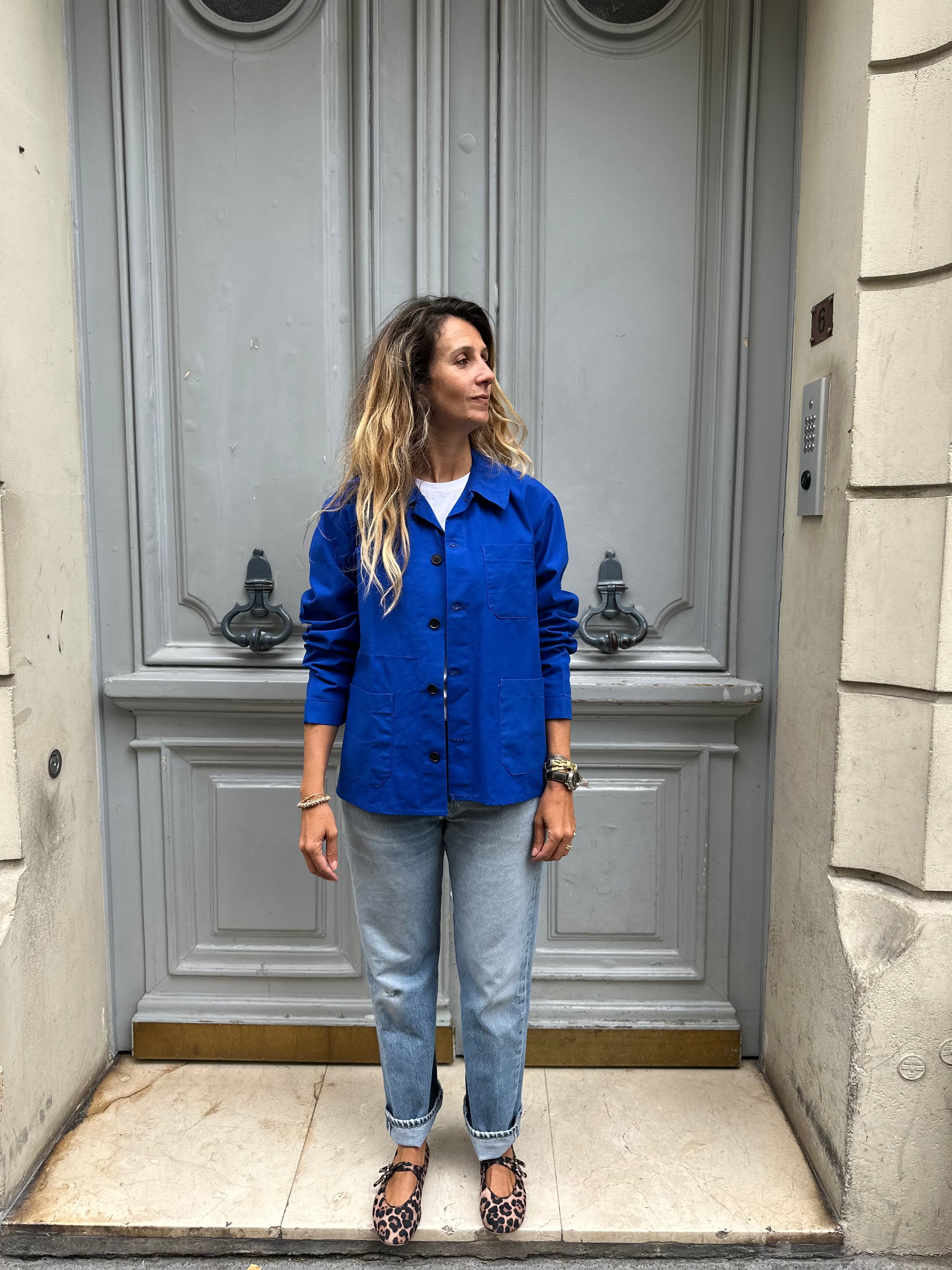Veste worker bleu roi