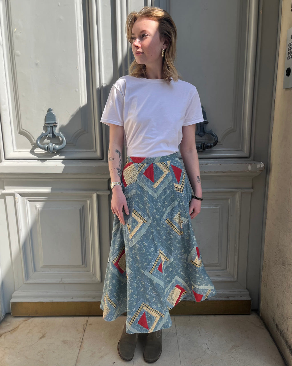 Jupe midi patchwork Ralph Lauren