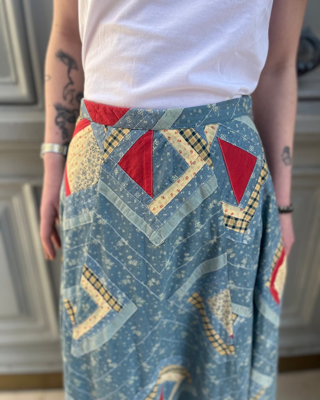 Jupe midi patchwork Ralph Lauren
