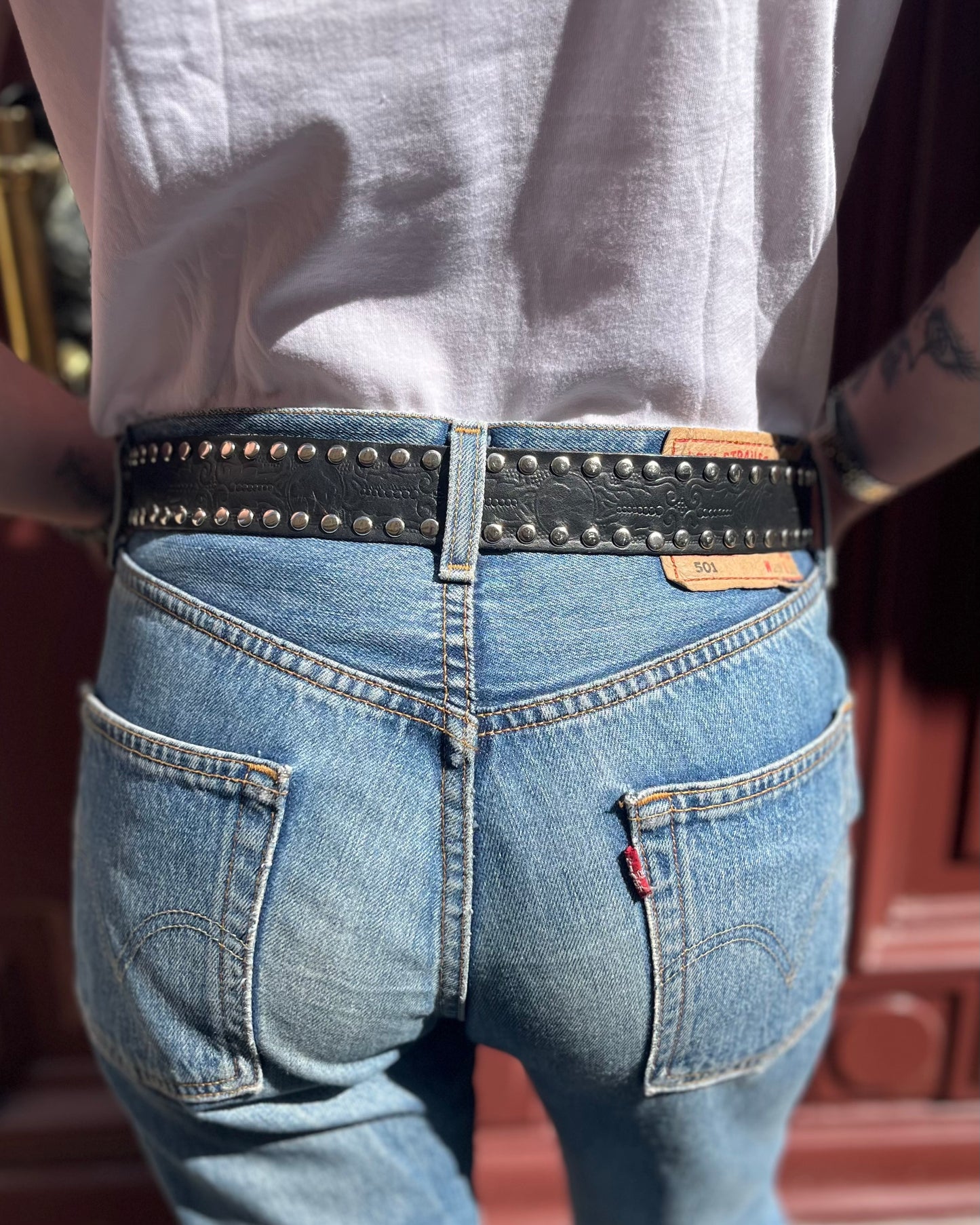 Ceinture noire empiècement argentée